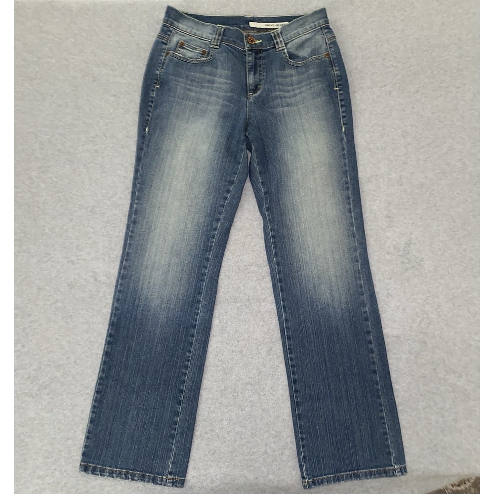 Y2K DKNY Jeans Women's 6 30x31 Stonewash Flap Pocket Straight Leg‎ Denim Casual
